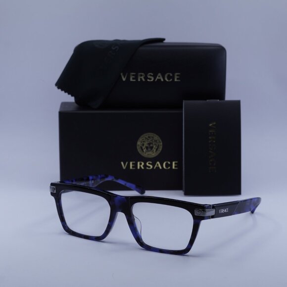 Versace VE3354F 5460 Rectangle Eyeglasses 55mm – Top Black/Havana Blue - Picture 1 of 10